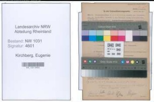 Entnazifizierung Eugenie Kirchberg , geb. 26.11.1882 (Lehrerin)