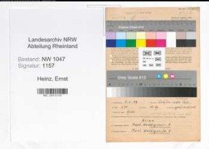 Entnazifizierung Ernst Heinz , geb. 05.01.1892 (Glasblaeser)