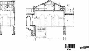 Lauda: Empfangsgebäude Verwaltungsgebäude Schnitte (mit Fundament)