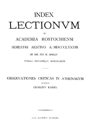 Observationes criticas in Athenaeum