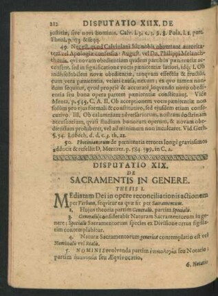 Disputatio XIX. De Sacramentis In Genere.