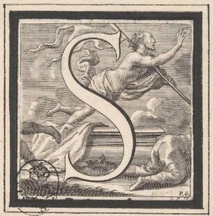 Initiale S (Die Auferstehung Christi), aus: Sei omelie di Nostro Signore papa Clemente undecimo esposte in versi da Alessandro Guidi, Rom 1712