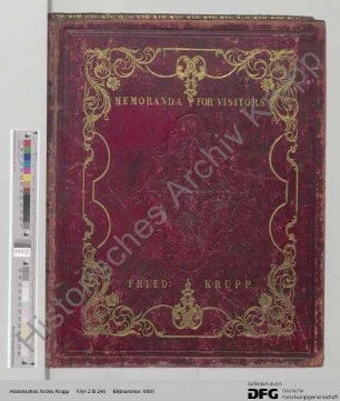 Besucherbuch der Londoner Weltausstellung 1851 mit eigenhändigen Eintragungen von Alfred Krupp