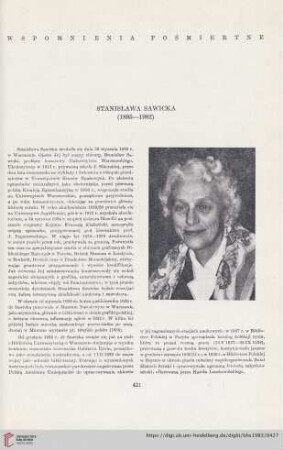 45: Stanisława Sawicka : (1895-1982)
