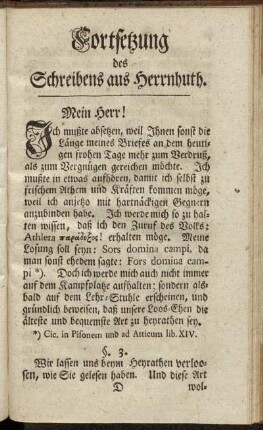 Fortsetzung des Schreibens aus Herrnhuth.