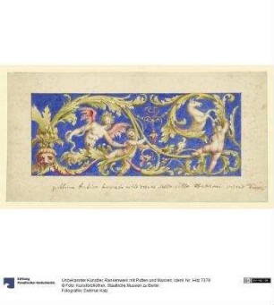 Rankenwerk mit Putten und Masken