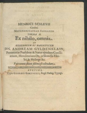 2: Ex nihilo, omnia