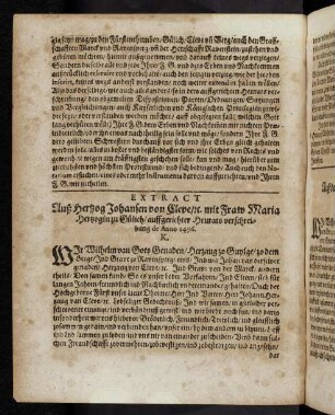 H3v-H4r Extract Auß Hertzog Johansen von Cleve ... 1496