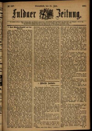 Ausgabe vom Samstag, den 25. Juni 1887.