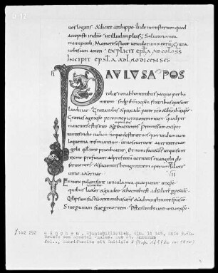 Briefe des Apostels Paulus (enge Beziehungen zur Ada-Gruppe) — Initiale P(aulus Apostolus non abhominibus)