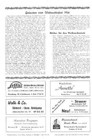Gedanken zum Weihnachtsfest 1956