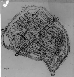 Freiburg i. Br.: Rekonstruktion des Stadtgrundrisses z. Zt. der Zähringer um 1200