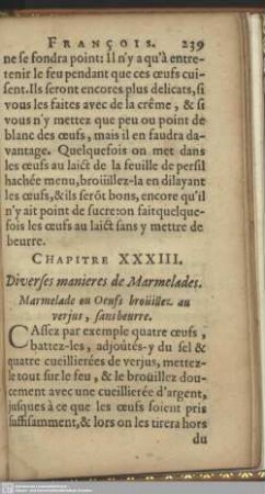 Chapitre XXXIII. Diverses manieres de Marmelades