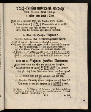 35-41, Nach-Ruhm und Trost-Gedicht. - Abdanckung.