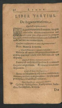 Liber Tertius. De Argumentatione.