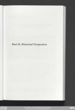 Part II: Historical Perspectives