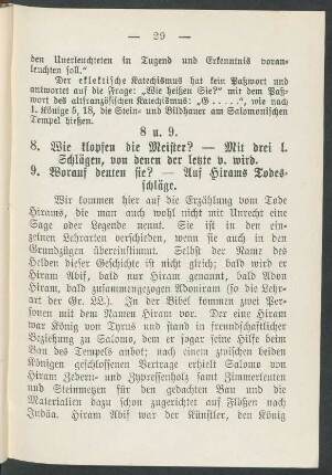 8 u. 9. 8. Wie klopfen die Meister? 9. Worauf deuten Sie?