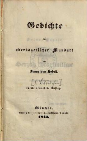 Gedichte in oberbayerischer Mundart, [1]