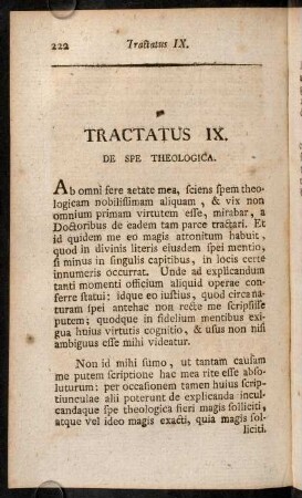 222-316, Tractatus IX. De Spe Theologica.
