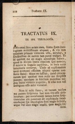222-316, Tractatus IX. De Spe Theologica.