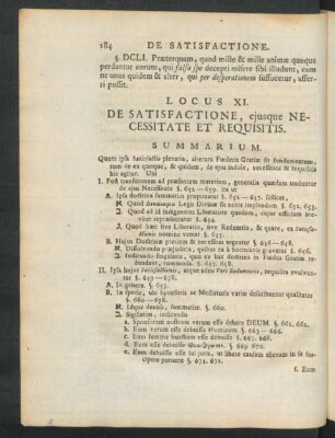 Locus XI. De Satisfactione, ejusque Necessitate Et Requisitis