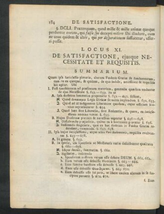 Locus XI. De Satisfactione, ejusque Necessitate Et Requisitis