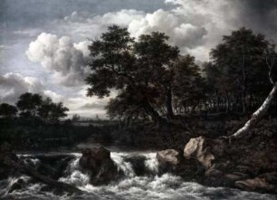 Wasserfall bei einem Eichenwald