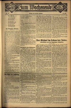 Dritte Ausgabe vom Sonntag, den 10. Juli 1932.