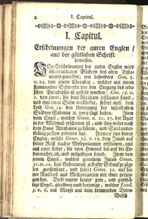 I. Capitul. Erscheinungen der guten Englen / aus der göttlichen Schrift bewiesen.