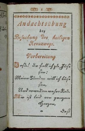 Andachtsübung bey Besuchung des heiligen Kreuzwegs. Vorbereitung. - Die 14. Station.