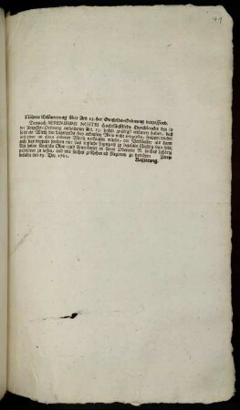 Nähere Erläuterung über Art. 13. der Omgelds-Ordnung betreffend : Zweybrücken den 29. Dec. 1761.