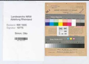 Entnazifizierung Otto Simon, geb. 13.12.1899 (Beamter)
