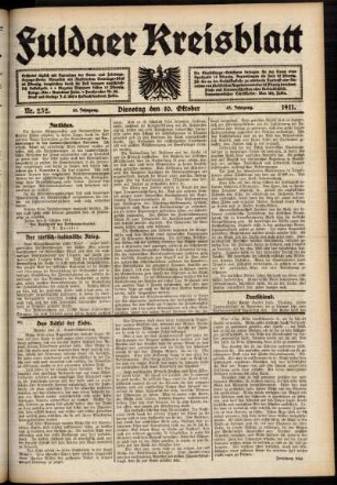 Ausgabe vom Dienstag, den 10. Oktober 1911.
