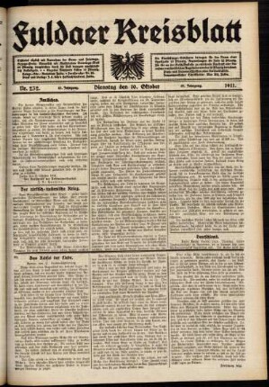 Ausgabe vom Dienstag, den 10. Oktober 1911.