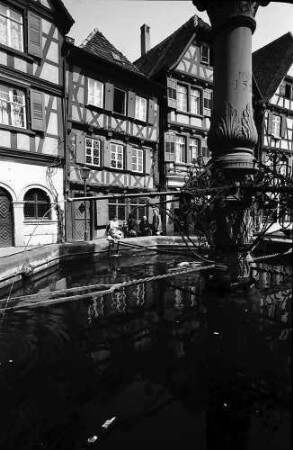 Bretten: Brunnen und Fachwerkhäuser