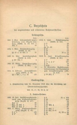 C. Verzeichnis der angewendeten und erläuterten Rechtsvorschriften