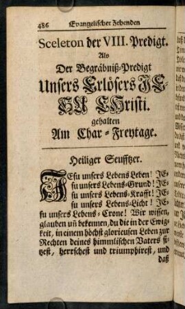 486-508, Sceleton der VIII. Predigt.