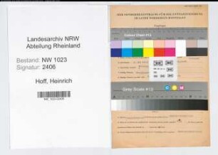 Entnazifizierung Heinrich Hoff , geb. 01.05.1888 (Finanzangest.)