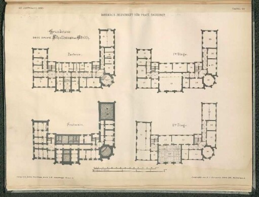 Grundrisse vom neuen Schulhause zu Görlitz