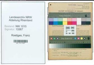 Entnazifizierung Franz Roettges , geb. 18.09.1895 (Postfacharbeiter)