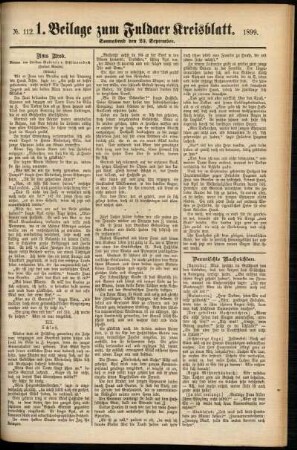 Zweite Ausgabe vom Samstag, den 23. September 1899.