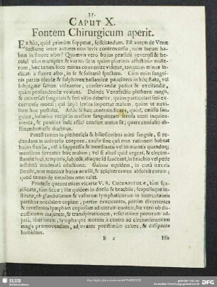 Caput X. Fontem Chirurgicum aperit