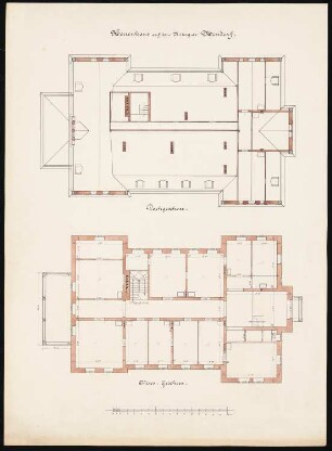 Herrenhaus für das Rittergut, Neudorf/Spree: Grundriss DG und OG