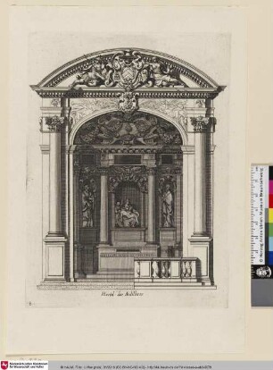 Livre d'Architecture d'Autels, et de Cheminées, Bl. 2: Hostel des Ardilliers