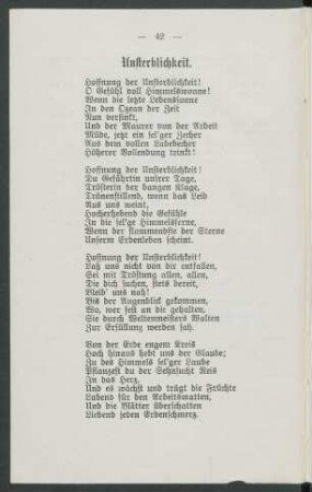 Unsterblichkeit.