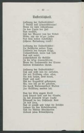 Unsterblichkeit.