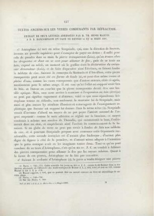 Textes anciens sur les verres comburants par réfraction. Extrait de deux lettres adressées par M. Th. Henri Martin à D. B. Boncompagni en date de Rennes 23 et 26 mars 1868.