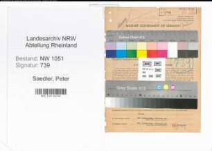 Entnazifizierung Peter Saedler , geb. 27.07.1909 (Kaufmann)