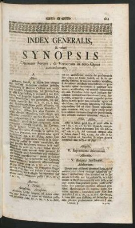 Index Generalis
