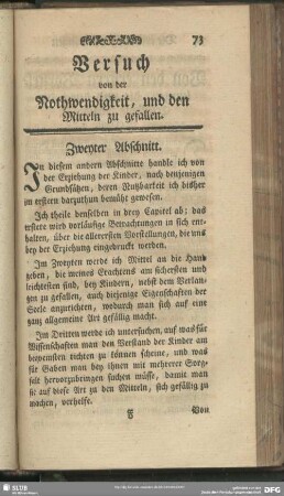 Versuch von der Nothwendigkeit, und den Mitteln zu gefallen. Zweyter Abschnitt